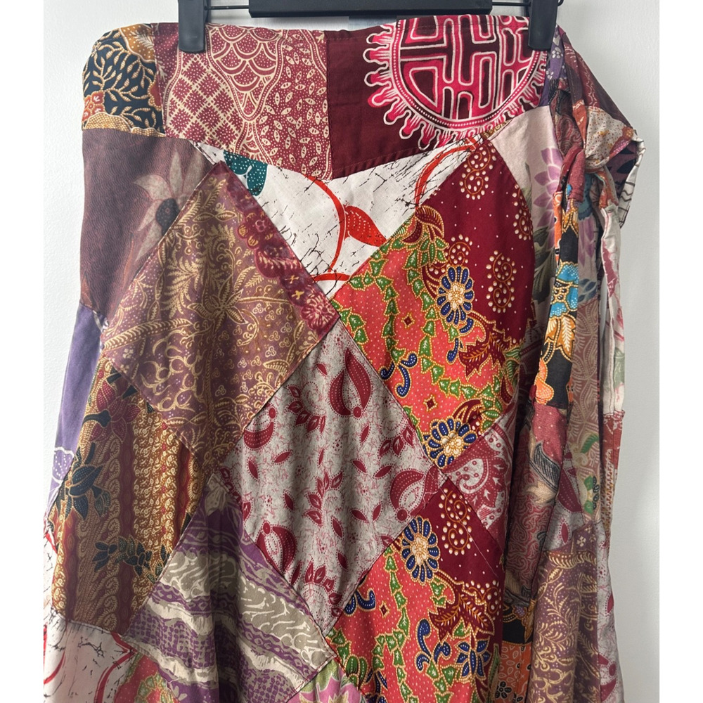 NEW Jaded Gypsy Patchwork BoHo Maxi One Size Pull-On Tie Cotton Boho Skirt A11 - Picture 7 of 8
